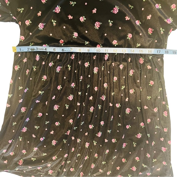 ASOS Design | Black Velvet Floral Printed Mini Dress | Size M | NWOT - Picture 10 of 14